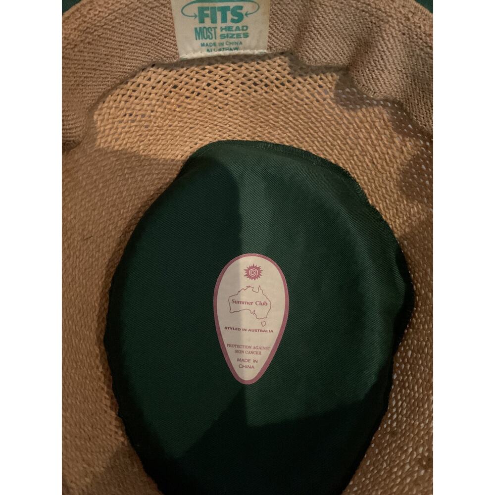 Summer Club- Straw Panama hat with green hat band - one size - Picture 7 of 12